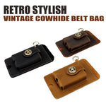 Marsupio da uomo vintage in vera pelle, ideale per attività all'aperto e lavoro, con custodia per cellulare.