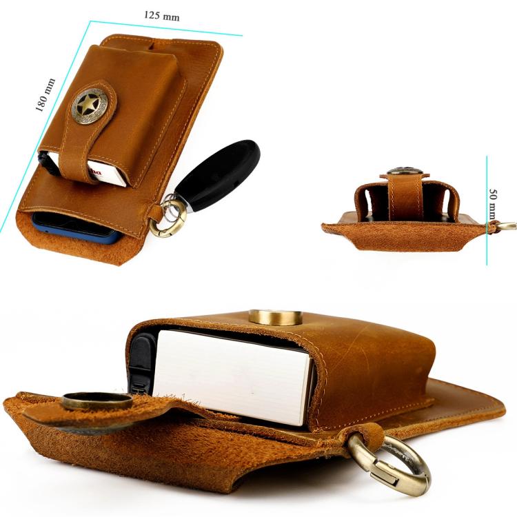 Marsupio da uomo vintage in vera pelle, ideale per attività all'aperto e lavoro, con custodia per cellulare.