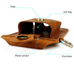 Marsupio da uomo vintage in vera pelle, ideale per attività all'aperto e lavoro, con custodia per cellulare.