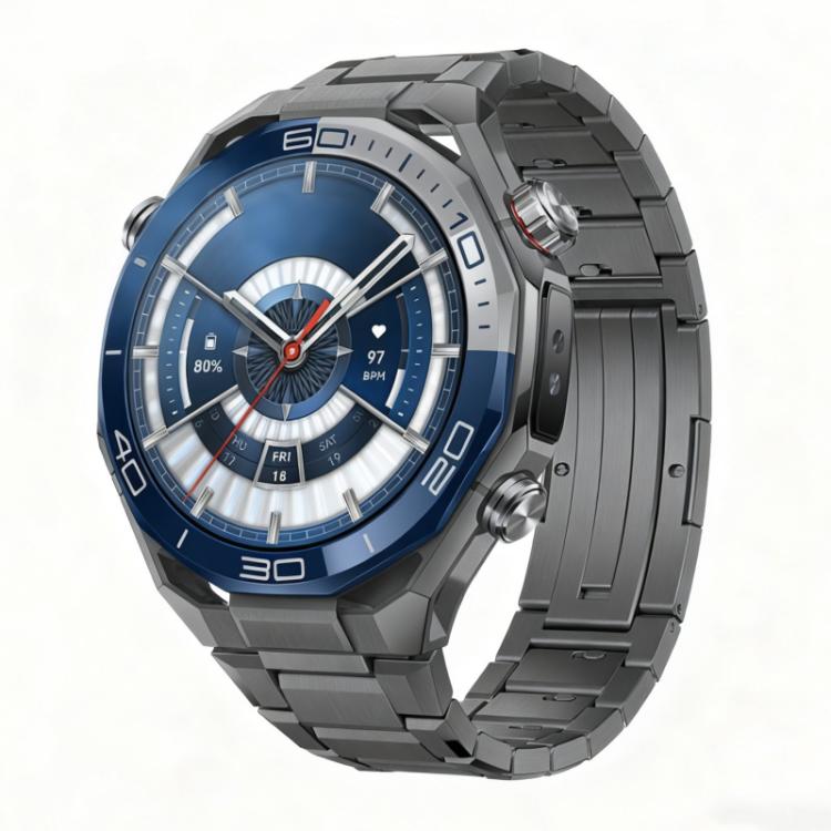 Cinturino per orologio in lega di titanio con fibbia pieghevole e rimovibile., 22mm
