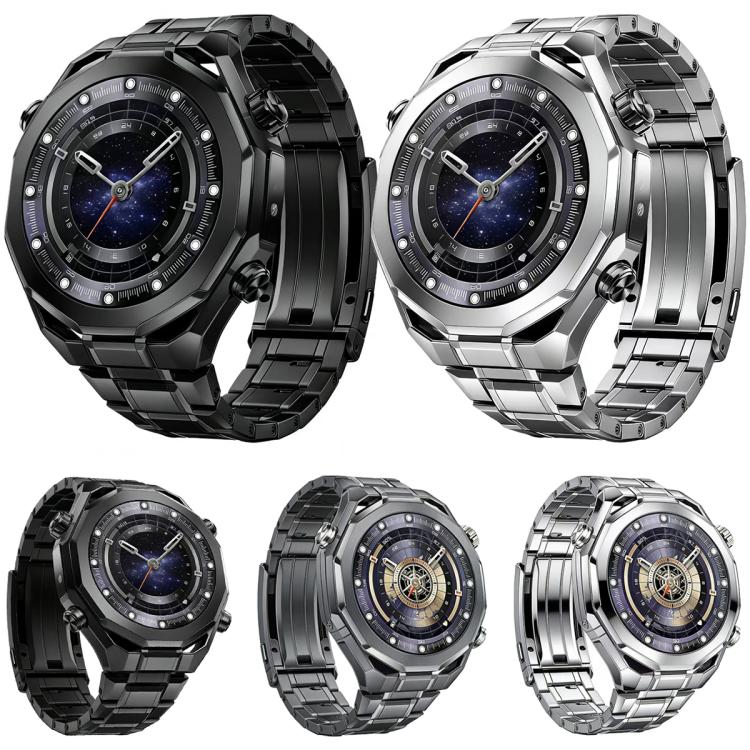 Cinturino per orologio in lega di titanio con fibbia regolabile a cinque perline e cinturino rimovibile., 22mm