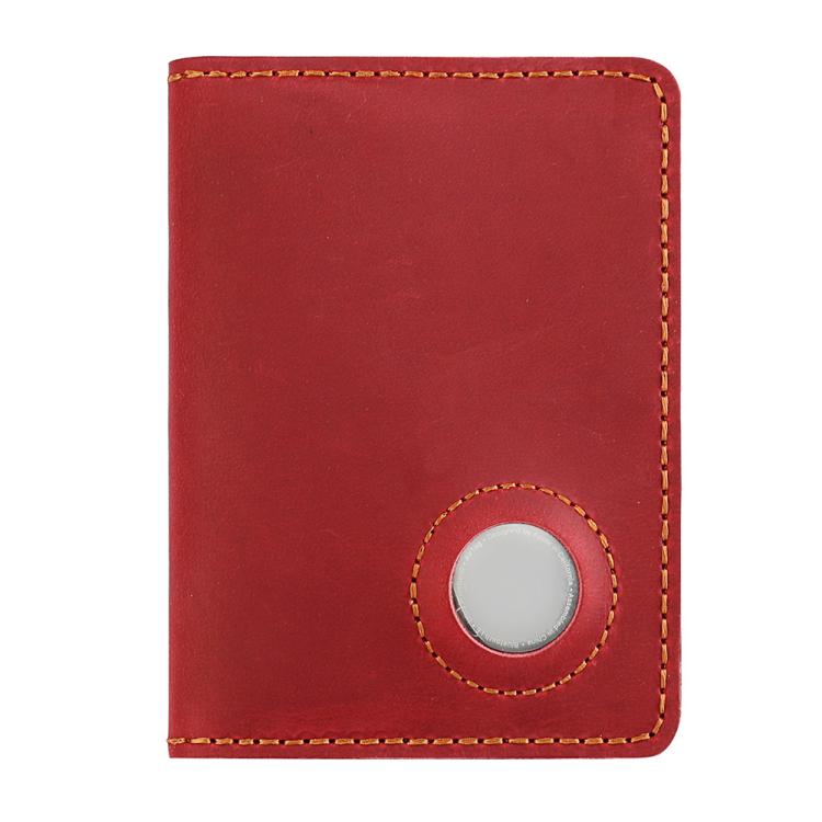 Portapassaporto/portacarte vintage in vera pelle con scomparto per tracker