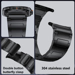 Cinturino per orologio in acciaio inossidabile con fibbia piatta a forma di I, For Samsung Galaxy Ultra 47mm / Ultra 2025