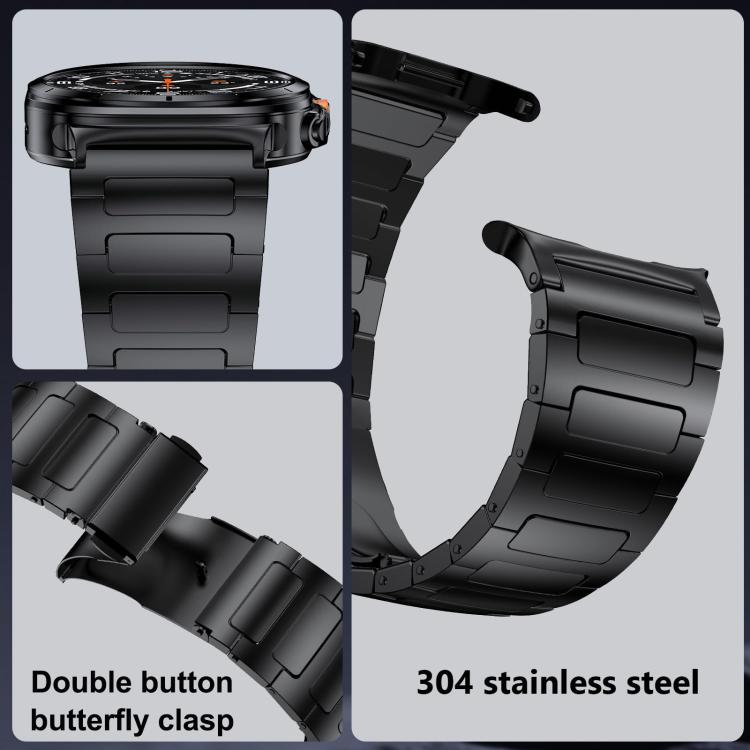 Cinturino per orologio in acciaio inossidabile con fibbia piatta a forma di I, For Samsung Galaxy Ultra 47mm / Ultra 2025