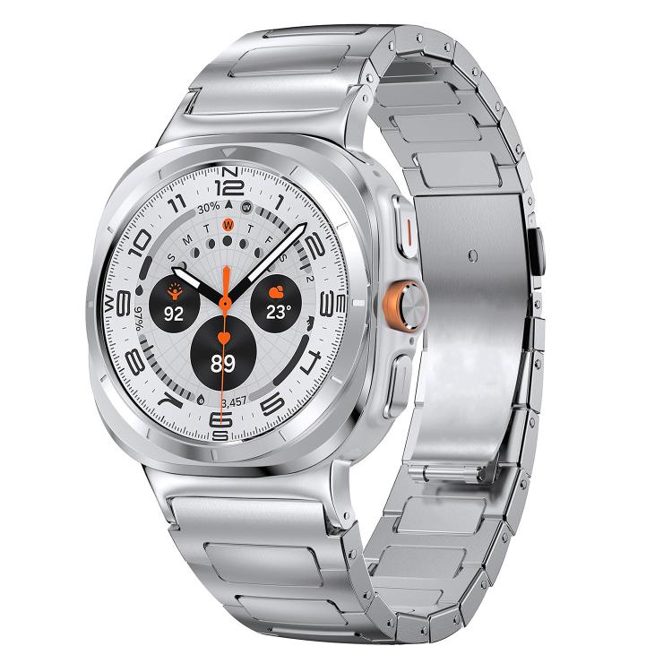 Cinturino per orologio in acciaio inossidabile con fibbia piatta a forma di I, For Samsung Galaxy Ultra 47mm / Ultra 2025