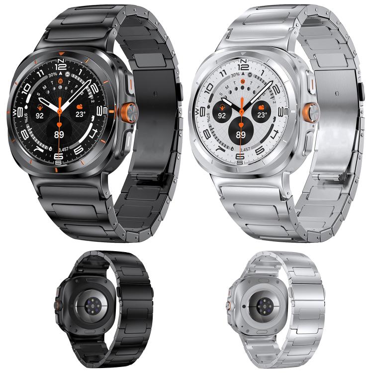 Cinturino per orologio in acciaio inossidabile con fibbia piatta a forma di I, For Samsung Galaxy Ultra 47mm / Ultra 2025