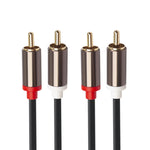 Cavo audio placcato in oro da 2 x RCA a 2 RCA, 1m, 2m, 3m
