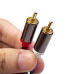 Cavo audio placcato in oro da 2 x RCA a 2 RCA, 1m, 2m, 3m