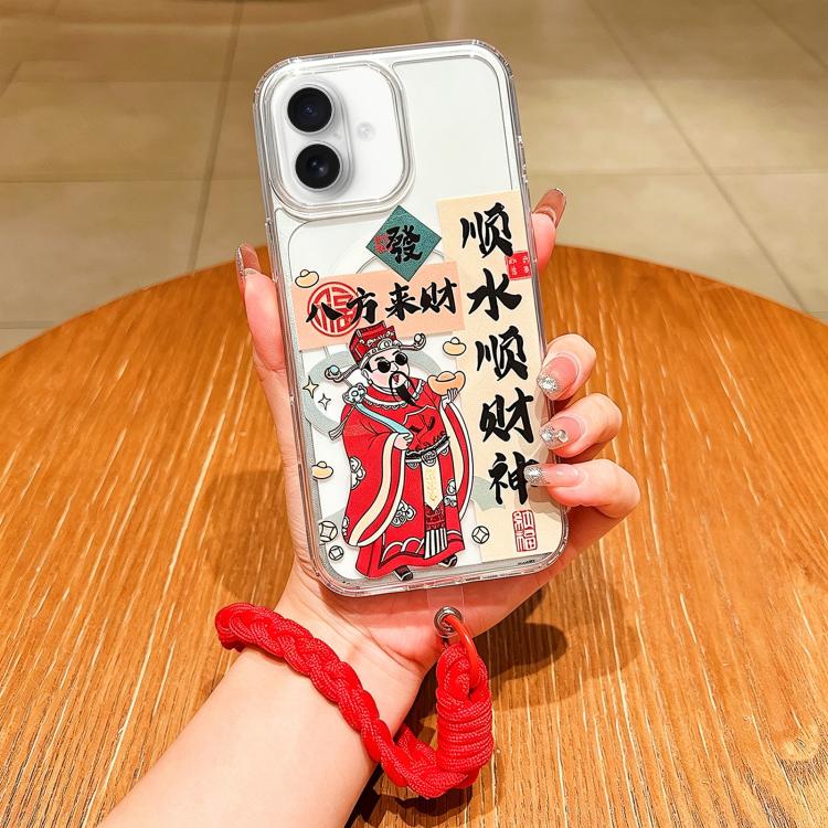 Custodia per telefono magnetica in acrilico con motivo "Anno del Cavallo", a copertura totale, con cordino., For iPhone 16 Pro Max, For iPhone 16 Pro, For iPhone 16 Plus, For iPhone 16
