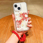 Custodia per telefono magnetica in acrilico con motivo "Anno del Cavallo", a copertura totale, con cordino., For iPhone 14 Plus, For iPhone 14, For iPhone 14 Pro, For iPhone 14 Pro Max