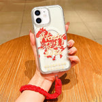 Custodia per telefono magnetica in acrilico con motivo "Anno del Cavallo", a copertura totale, con cordino., For iPhone 13 Pro Max, For iPhone 13 Pro, For iPhone 13, For iPhone 12