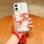 Custodia per telefono magnetica in acrilico con motivo "Anno del Cavallo", a copertura totale, con cordino., For iPhone 13 Pro Max, For iPhone 13 Pro, For iPhone 13, For iPhone 12