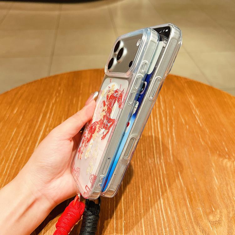 Custodia per telefono magnetica in acrilico con motivo "Anno del Cavallo", a copertura totale, con cordino., For iPhone 12 Pro Max, For iPhone 12 Pro