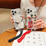 Custodia per telefono magnetica in acrilico con motivo "Anno del Cavallo", a copertura totale, con cordino., For iPhone 14 Plus, For iPhone 14, For iPhone 14 Pro, For iPhone 14 Pro Max
