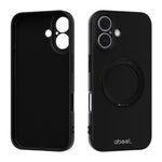 Custodia per telefono ABEEL in silicone liquido magnetico, delicata sulla pelle, con supporto., For iPhone 16 Pro, For iPhone 16
