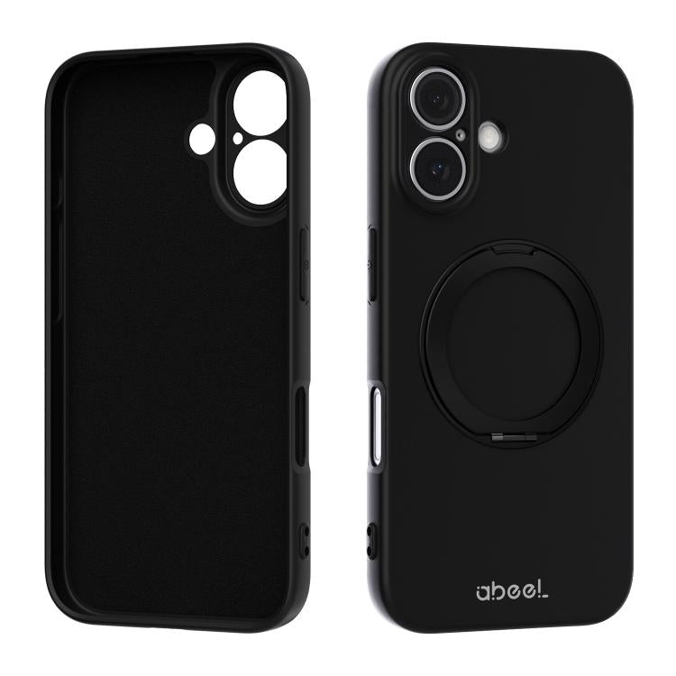 Custodia per telefono ABEEL in silicone liquido magnetico, delicata sulla pelle, con supporto., For iPhone 16 Pro, For iPhone 16