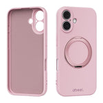 Custodia per telefono ABEEL in silicone liquido magnetico, delicata sulla pelle, con supporto., For iPhone 16 Pro, For iPhone 16