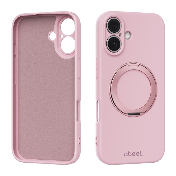 Custodia per telefono ABEEL in silicone liquido magnetico, delicata sulla pelle, con supporto., For iPhone 16 Pro, For iPhone 16
