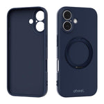 Custodia per telefono ABEEL in silicone liquido magnetico, delicata sulla pelle, con supporto., For iPhone 16 Pro, For iPhone 16