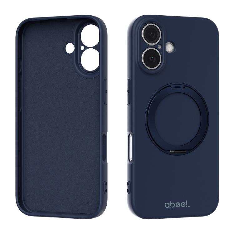 Custodia per telefono ABEEL in silicone liquido magnetico, delicata sulla pelle, con supporto., For iPhone 16 Pro, For iPhone 16