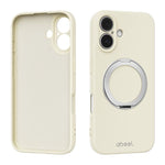 Custodia per telefono ABEEL in silicone liquido magnetico, delicata sulla pelle, con supporto., For iPhone 16 Pro, For iPhone 16
