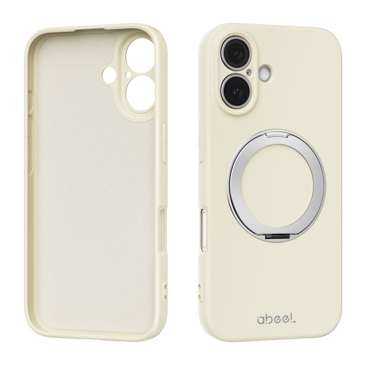 Custodia per telefono ABEEL in silicone liquido magnetico, delicata sulla pelle, con supporto., For iPhone 16 Pro, For iPhone 16