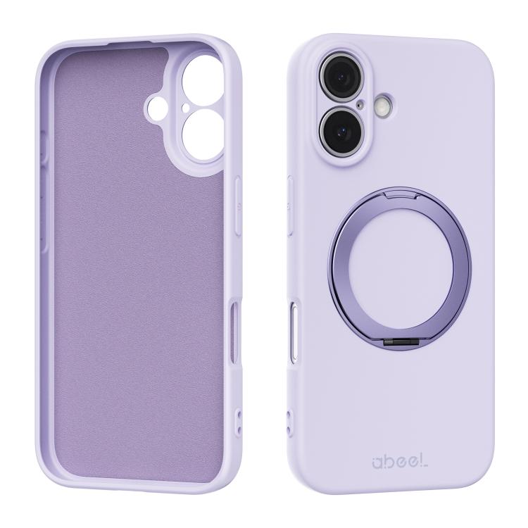 Custodia per telefono ABEEL in silicone liquido magnetico, delicata sulla pelle, con supporto., For iPhone 16 Pro, For iPhone 16