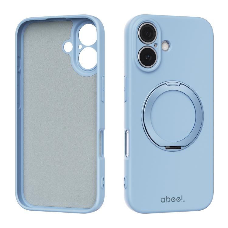 Custodia per telefono ABEEL in silicone liquido magnetico, delicata sulla pelle, con supporto., For iPhone 16 Pro, For iPhone 16