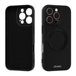 Custodia per telefono ABEEL in silicone liquido magnetico, delicata sulla pelle, con supporto., For iPhone 16 Pro, For iPhone 16