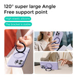 Custodia per telefono ABEEL in silicone liquido magnetico, delicata sulla pelle, con supporto., For iPhone 16 Pro, For iPhone 16