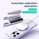 Custodia per telefono ABEEL in silicone liquido magnetico, delicata sulla pelle, con supporto., For iPhone 16 Pro, For iPhone 16