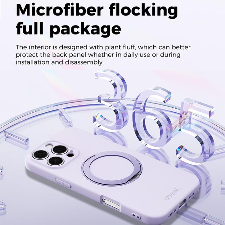 Custodia per telefono ABEEL in silicone liquido magnetico, delicata sulla pelle, con supporto., For iPhone 16 Pro, For iPhone 16