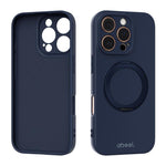 Custodia per telefono ABEEL in silicone liquido magnetico, delicata sulla pelle, con supporto., For iPhone 16 Pro, For iPhone 16