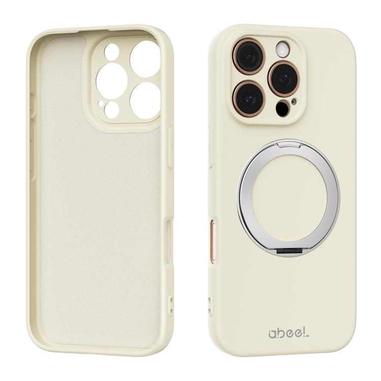 Custodia per telefono ABEEL in silicone liquido magnetico, delicata sulla pelle, con supporto., For iPhone 16 Pro, For iPhone 16