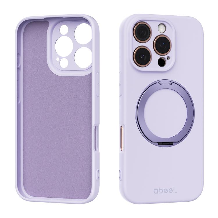 Custodia per telefono ABEEL in silicone liquido magnetico, delicata sulla pelle, con supporto., For iPhone 17 Pro Max, For iPhone 17 Pro, For iPhone 17, For iPhone 16 Pro Max