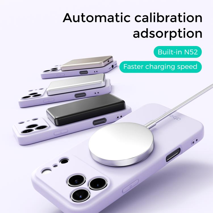 Custodia per telefono ABEEL in silicone liquido magnetico, delicata sulla pelle, con supporto., For iPhone 17 Pro Max, For iPhone 17 Pro, For iPhone 17, For iPhone 16 Pro Max