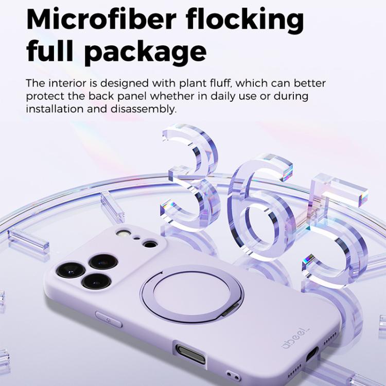 Custodia per telefono ABEEL in silicone liquido magnetico, delicata sulla pelle, con supporto., For iPhone 17 Pro Max, For iPhone 17 Pro, For iPhone 17, For iPhone 16 Pro Max