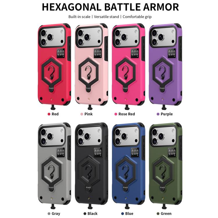 Custodia per telefono con bilancia magnetica Hexagon Armor, For iPhone 17 Pro Max, For iPhone 17 Pro, For iPhone 17