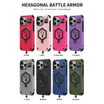 Custodia per telefono con bilancia magnetica Hexagon Armor, For iPhone 16, For iPhone 15 Pro Max, For iPhone 15 Pro