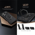 Custodia per telefono con bilancia magnetica Hexagon Armor, For iPhone 16, For iPhone 15 Pro Max, For iPhone 15 Pro