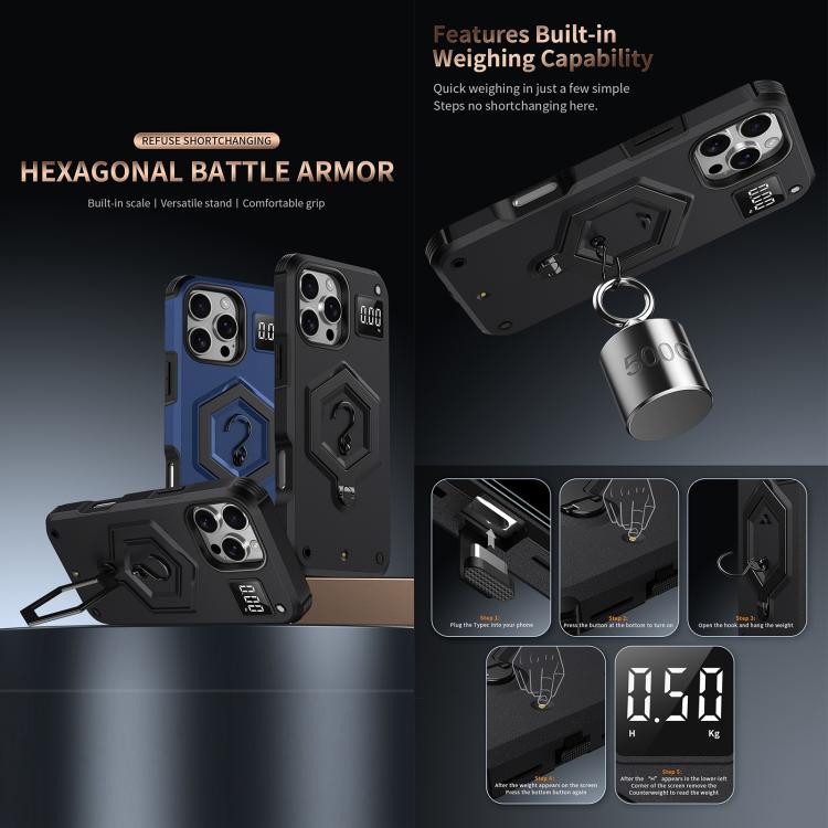 Custodia per telefono con bilancia magnetica Hexagon Armor, For iPhone 15 Plus, For iPhone 15, For iPhone 14 Plus