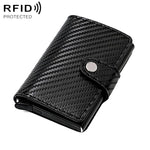 Portafoglio multi-carta KB237 in lega di alluminio con texture effetto fibra di carbonio e protezione RFID.