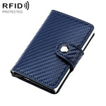 Portafoglio multi-carta KB237 in lega di alluminio con texture effetto fibra di carbonio e protezione RFID.