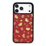 Custodia magnetica per telefono con superficie a specchio rossa per la Festa di Primavera dell'Anno del Cavallo, For iPhone 13 Pro Max, For iPhone 13 Pro, For iPhone 13, For iPhone 12, For iPhone 12 Pro Max, For iPhone 12 Pro