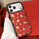 Custodia magnetica per telefono con superficie a specchio rossa per la Festa di Primavera dell'Anno del Cavallo, For iPhone 13 Pro Max, For iPhone 13 Pro, For iPhone 13, For iPhone 12, For iPhone 12 Pro Max, For iPhone 12 Pro