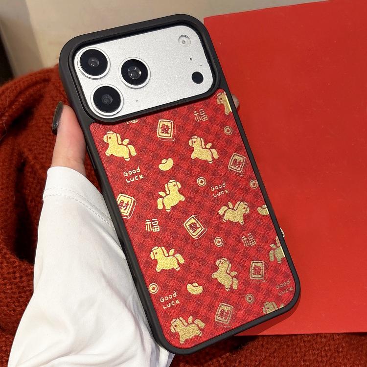 Custodia magnetica per telefono con superficie a specchio rossa per la Festa di Primavera dell'Anno del Cavallo, For iPhone 13 Pro Max, For iPhone 13 Pro, For iPhone 13, For iPhone 12, For iPhone 12 Pro Max, For iPhone 12 Pro