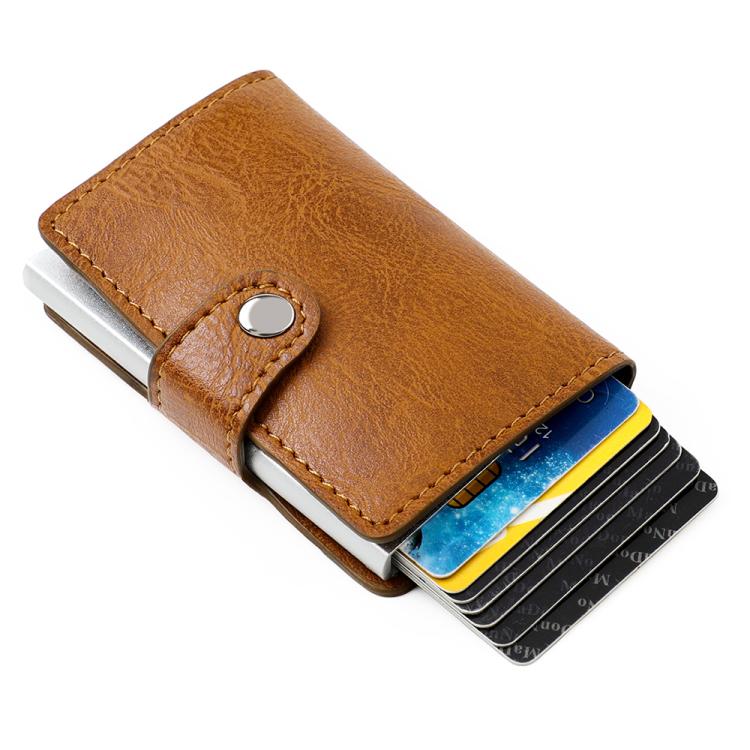 Portafoglio multi-carta KB239 Crazy Horse Texture RFID in lega di alluminio.
