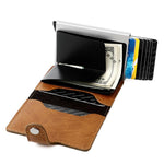 Portafoglio multi-carta KB239 Crazy Horse Texture RFID in lega di alluminio.