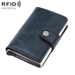 Portafoglio multi-carta KB239 Crazy Horse Texture RFID in lega di alluminio.