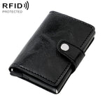 Portafoglio multi-carta KB239 Crazy Horse Texture RFID in lega di alluminio.